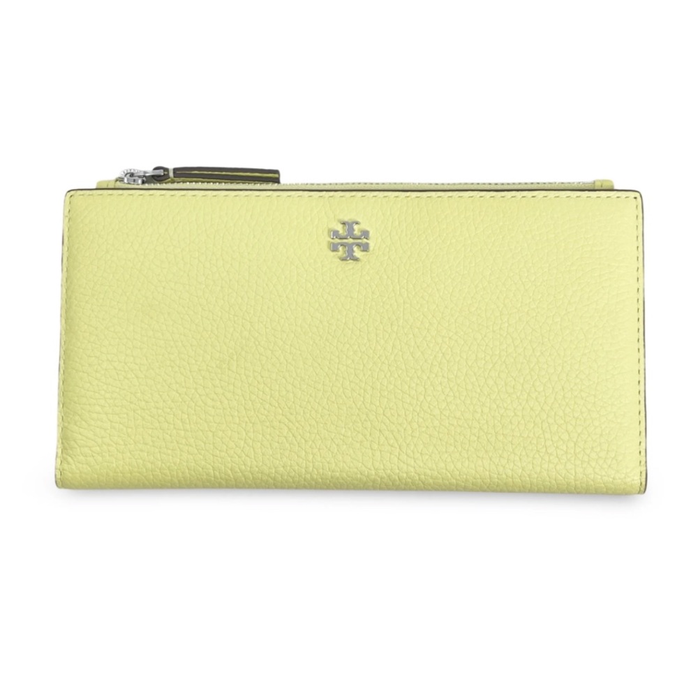 Tory Burch | NWT Blake ColorBlock Slim Envelope Wallet Yellow Pinefrost Silver - Picture 9 of 9